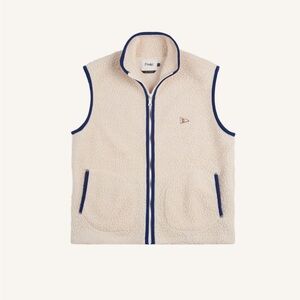 DRAKE'S ecru boucle fleece vest / men's XXL